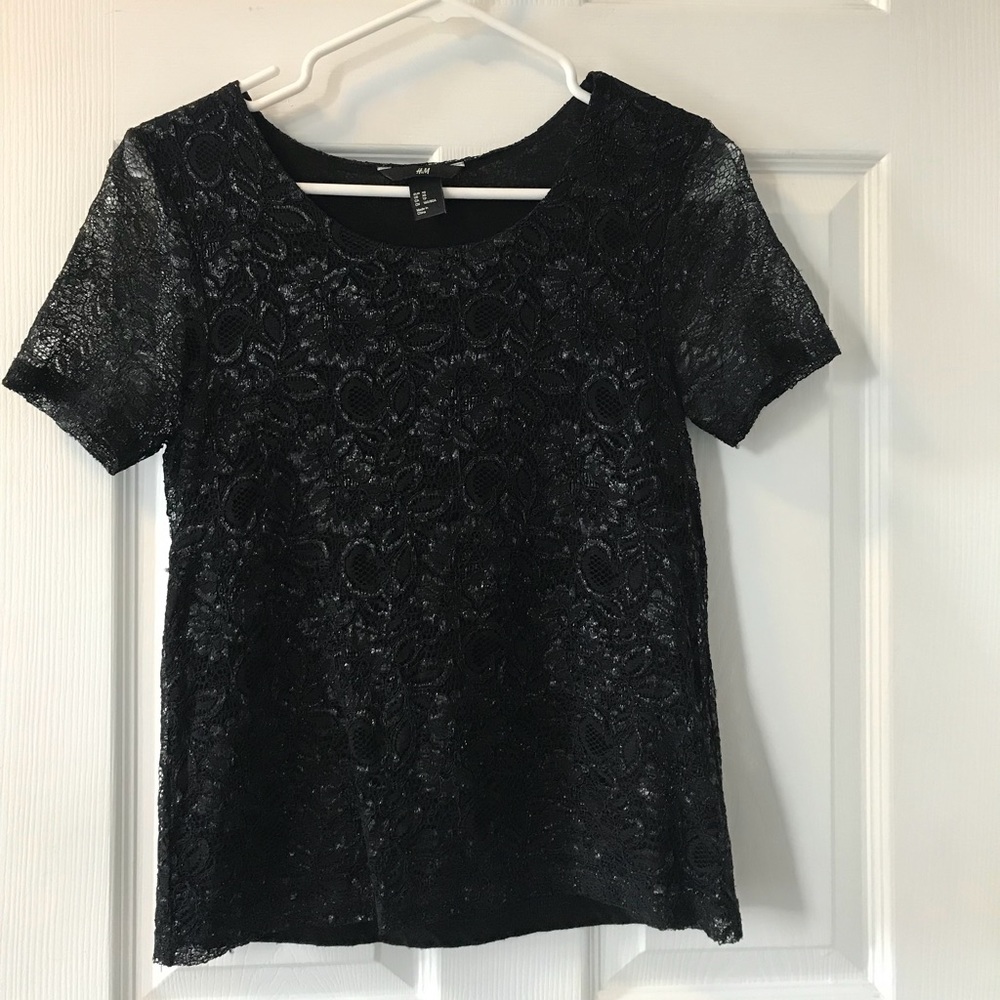 Black H&M Short Sleeve Blouse